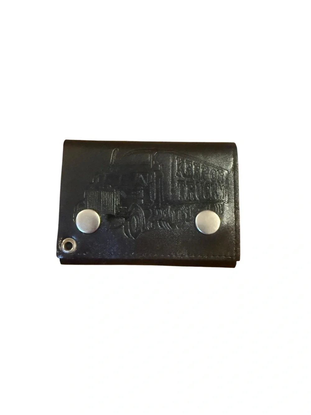 Black Embossed Truck Leather Wallet